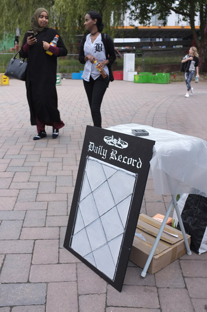 Daily Record (performance): photo: Roser Diaz for Art in Bearpit