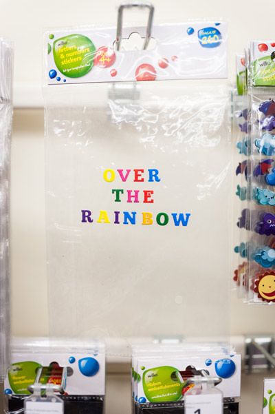 Over The Rainbow: Lettering text (installation view)