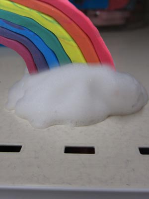 Wilko's plasticine rainbow on soap sud found on shelf
