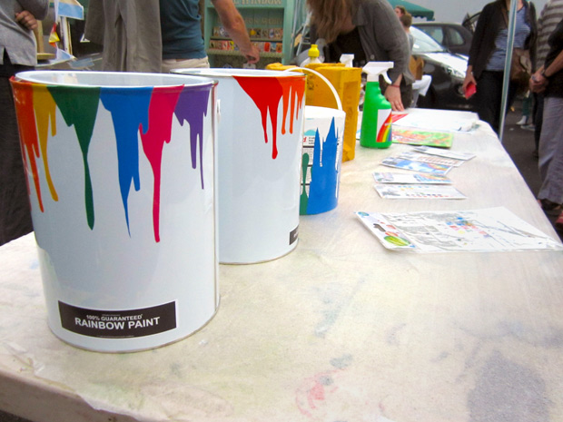 Rainbow paint pots